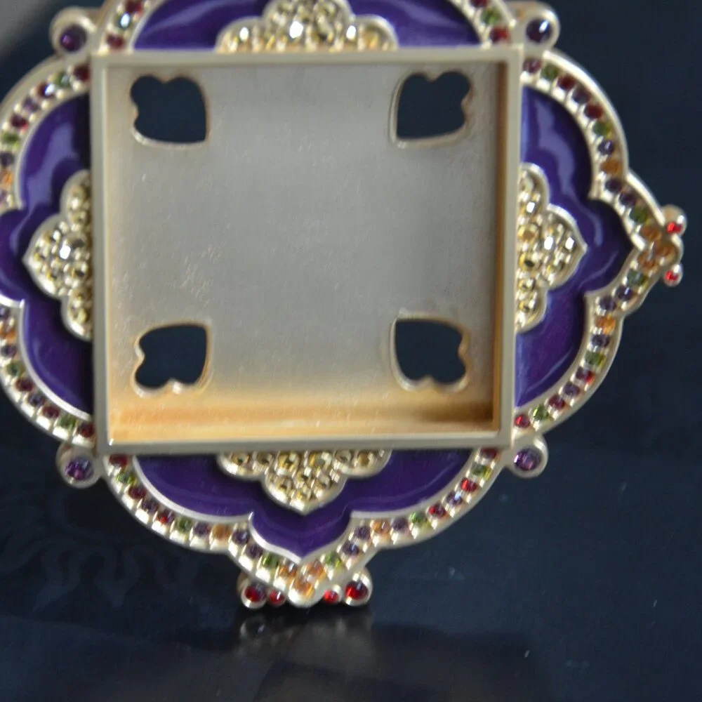 RARE JAY STRONGWATER WARNER TIARA SCROLL PAVE DIAMOND LACE CRYSTAL ENAMEL FRAME